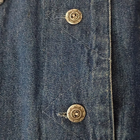 Marisol Y2K Two-Tone Demin Leopard Animal Print Jean Vest Small Boho Urban Chic - Picture 6 of 11